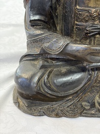 A Chinese bronze seated Buddha, Ming