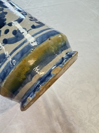 A pair of polychrome Italian maiolica armorial albarelli, Trapani, ca. 1600