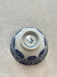 11 Chinese blue and white cups and 9 saucers, Kangxi and jade marks, Kangxi and later