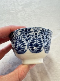 11 Chinese blue and white cups and 9 saucers, Kangxi and jade marks, Kangxi and later