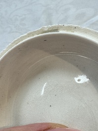 Four Chinese white-glazed boxes and covers with incised floral design from the Jepara shipwreck, Dehua or Anxi kiln, Song