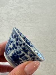 11 Chinese blue and white cups and 9 saucers, Kangxi and jade marks, Kangxi and later