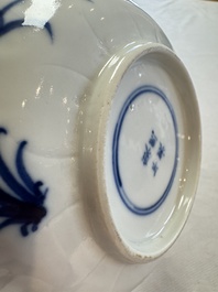 11 Chinese blue and white cups and 9 saucers, Kangxi and jade marks, Kangxi and later