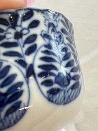 11 Chinese blue and white cups and 9 saucers, Kangxi and jade marks, Kangxi and later