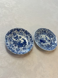 11 Chinese blue and white cups and 9 saucers, Kangxi and jade marks, Kangxi and later