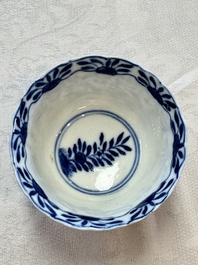 11 Chinese blue and white cups and 9 saucers, Kangxi and jade marks, Kangxi and later