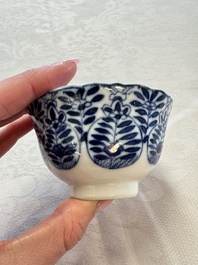 11 Chinese blue and white cups and 9 saucers, Kangxi and jade marks, Kangxi and later