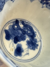 11 Chinese blue and white cups and 9 saucers, Kangxi and jade marks, Kangxi and later