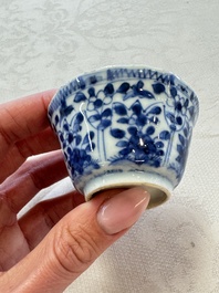 11 Chinese blue and white cups and 9 saucers, Kangxi and jade marks, Kangxi and later