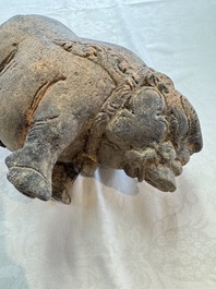 A Javanese terracotta boar-shaped money bank, probably Majapahit Kingdom, 15th C.