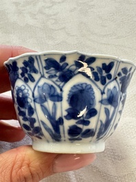 11 Chinese blue and white cups and 9 saucers, Kangxi and jade marks, Kangxi and later