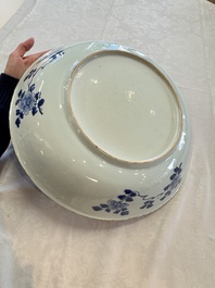 A Chinese blue and white 'Willow and Lotus' dish, Qianlong