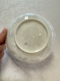 Four Chinese grisaille 'Western subject' cups and nine saucers, Qianlong