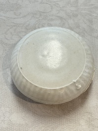 Four Chinese white-glazed boxes and covers with incised floral design from the Jepara shipwreck, Dehua or Anxi kiln, Song