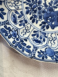 11 Chinese blue and white cups and 9 saucers, Kangxi and jade marks, Kangxi and later