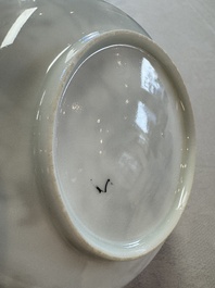 Four Chinese grisaille 'Western subject' cups and nine saucers, Qianlong