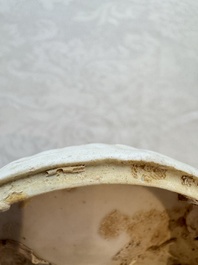 Four Chinese white-glazed boxes and covers with incised floral design from the Jepara shipwreck, Dehua or Anxi kiln, Song