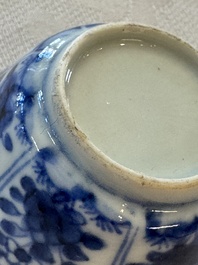 11 Chinese blue and white cups and 9 saucers, Kangxi and jade marks, Kangxi and later
