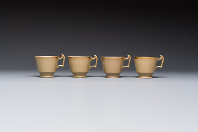 A 24-piece English Spode mocha-ground and gilt coffee and tea service, 19th C.