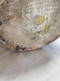 A Chinese wucai 'Landscapes and Flowers' vase, Transitional period