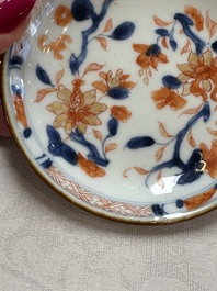 Five Chinese blue and white, Imari-style and famille rose wares, 18th C.