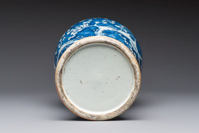 A Chinese blue and white vase and a vessel, 19th C.