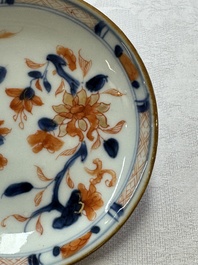 Five Chinese blue and white, Imari-style and famille rose wares, 18th C.