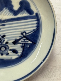 Five Chinese blue and white, Imari-style and famille rose wares, 18th C.