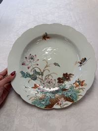 Five Chinese blue and white, Imari-style and famille rose wares, 18th C.