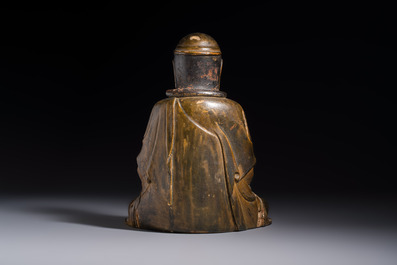 A Chinese gilt-lacquered wooden seated Bodhisattva, Ming