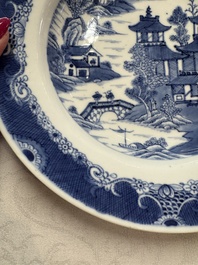 Five Chinese blue and white, Imari-style and famille rose wares, 18th C.