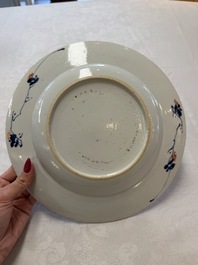 Five Chinese blue and white, Imari-style and famille rose wares, 18th C.