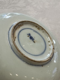 Five Chinese blue and white, Imari-style and famille rose wares, 18th C.