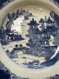 Five Chinese blue and white, Imari-style and famille rose wares, 18th C.