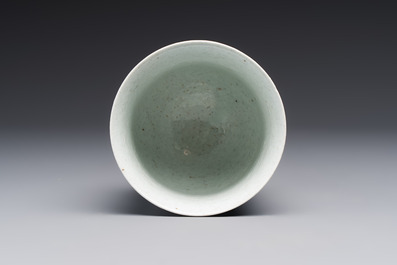 A Chinese blue and white vase and a vessel, 19th C.