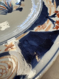 Five Chinese blue and white, Imari-style and famille rose wares, 18th C.
