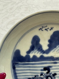 Five Chinese blue and white, Imari-style and famille rose wares, 18th C.