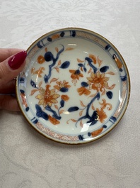 Five Chinese blue and white, Imari-style and famille rose wares, 18th C.