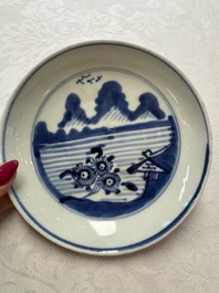 Five Chinese blue and white, Imari-style and famille rose wares, 18th C.