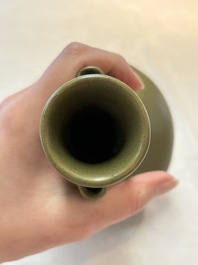 Two Chinese teadust-glazed vases, Qianlong mark, 20th C.