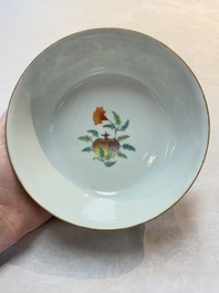 A Chinese famille rose 'Butterflies and Melons' bowl, Chenghua mark, 19th C.