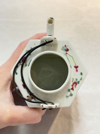 A Chinese famille rose 'Wu Shuang Pu' covered teapot and a qianjiang cai covered tea caddy, signed Lei Guangheng 雷光亨, 19th C.