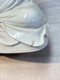 A Chinese white-glazed Guanyin, Kangxi mark, 19th C.