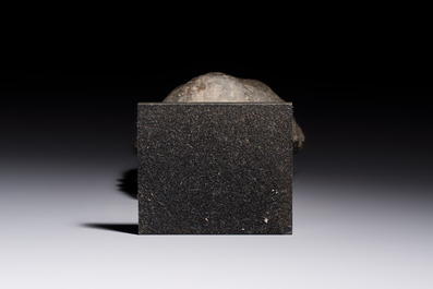 A Gandhara grey schist relief fragment of a Bodhisattva head, 3rd/4th C.