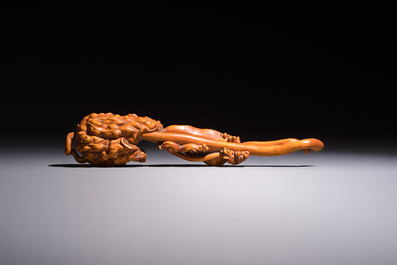 Three Chinese wooden carvings, 20th C.