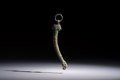 A Chinese archaic bronze fitting and a spearhead, Western Zhou