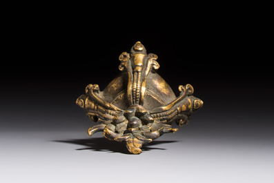 A Chinese gilt-copper stupa, Qing