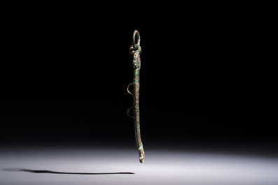 A Chinese archaic bronze fitting and a spearhead, Western Zhou