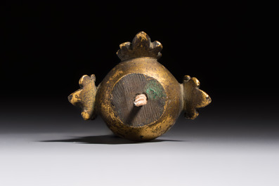 A Chinese gilt-copper stupa, Qing