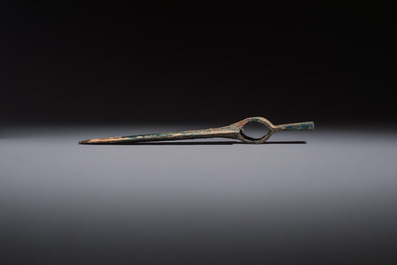 A Chinese archaic bronze dagger-axe, 'Ge 戈', Western Zhou
